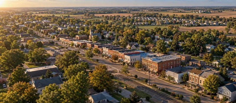 Aerial view of a roof in Canal Winchester, OH